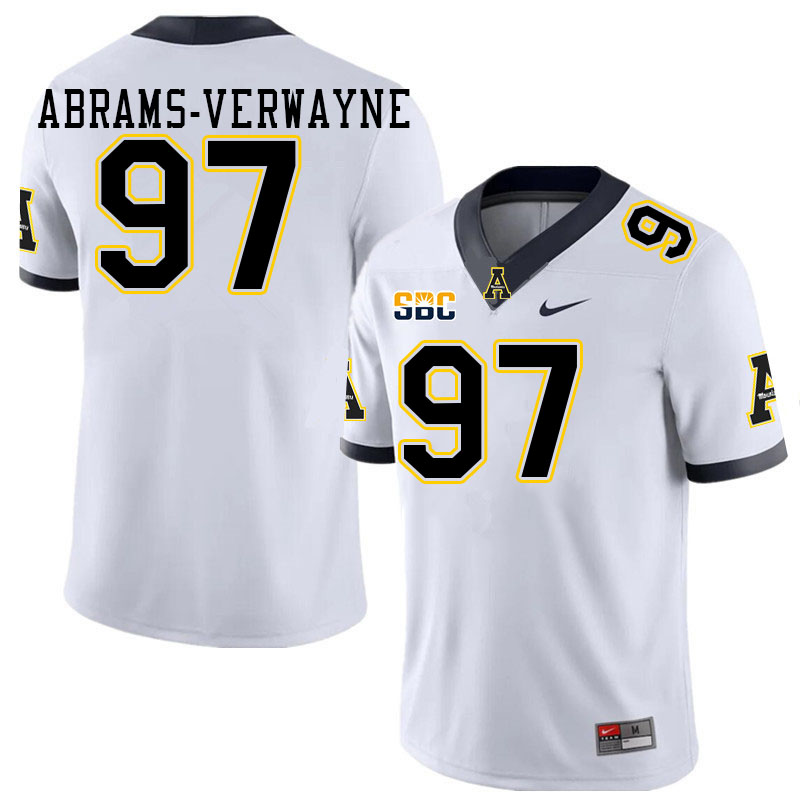 Men #97 Kevin Abrams-Verwayne Appalachian State Mountaineers College Football Jerseys Stitched Sale-